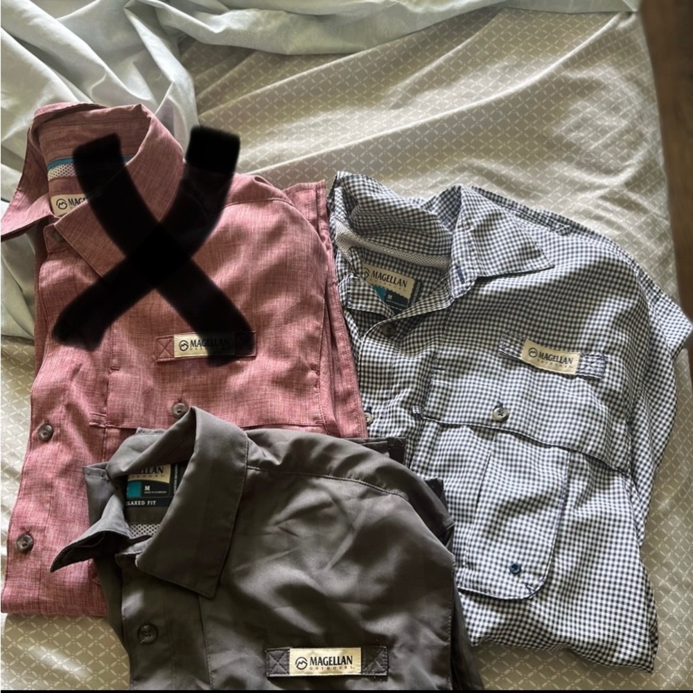 2 Men’s Magellan Outdoors Fishing Shirts